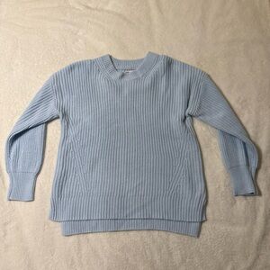 SO Women's Soft Blue Crew Neck Sweater